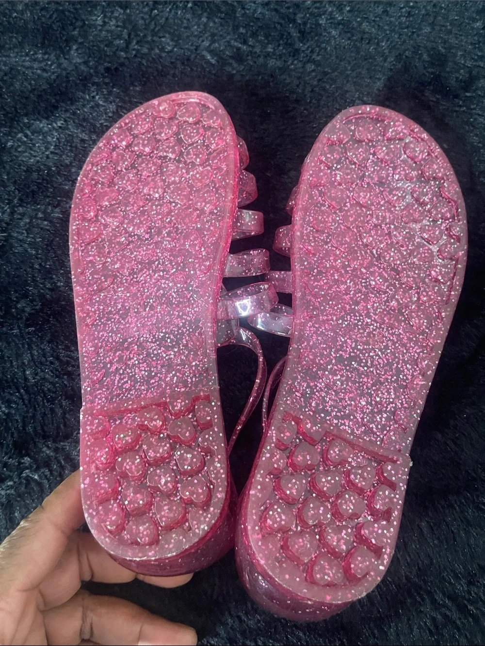 The Children's Place Pink Glitter Jelly Sandals for Kids